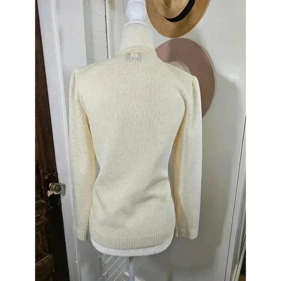 Vintage 70s/80s Style Tour Time Women's Size 10 Off-White Sweater - Picture 2 of 8